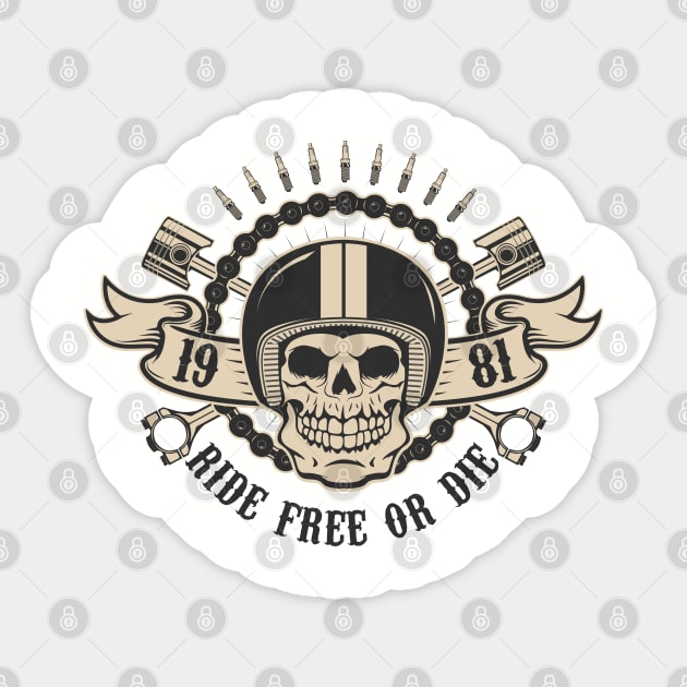 ride free or die Sticker by Vectorhight